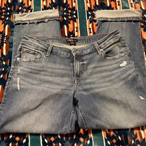 Maurices Edgely Women's Distressed Straight Leg Jeans - Blue